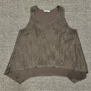 Hazel Lace Tank Top in Dark Gray